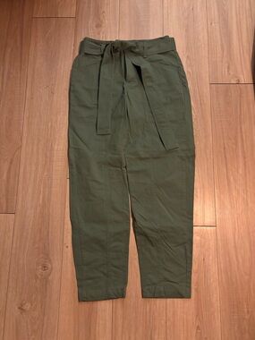 Olive Green Tie-Waist Women’ Pants